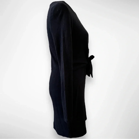 BY & BY Women's Black Long Sleeve Knit Dress With Tie Waist Medium | NWT‎ - Picture 4 of 12